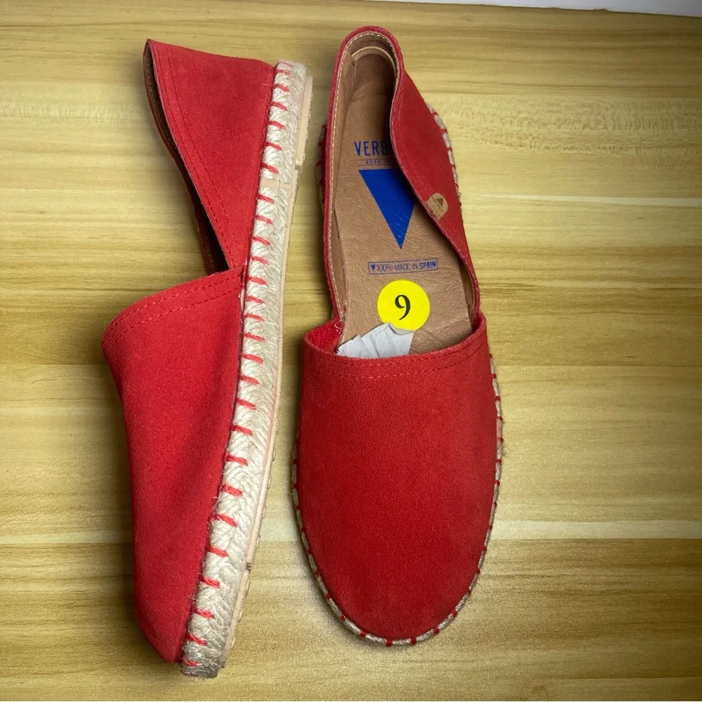 Verbenas Red Suede Carmen Espadrilles 100% Made in Spain size 40(US 9)